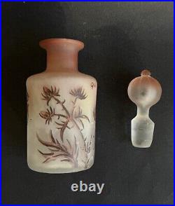 Ancien flacon de parfum pâte de verre signé Vessiere Nancy chardons Art Nouveau