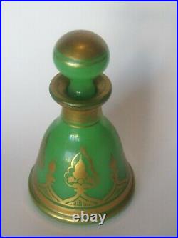 Ancien flacon parfum opaline verte CHARLES X EMPIRE opaline perfume bottle