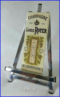 Ancien glaçoide carton publicitaire CHAMPAGNE Louis ROYER Art-nouveau 1900