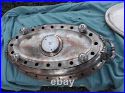 Ancien grand chauffe-plat, christofle métal argenté dessous de plat Art Nouveau