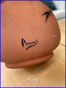 Ancien grand vase en céramique irisé signée Montières Amiens art nouveau