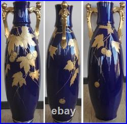Ancien grand vase signé Gustave Hash Hache porcelaine ART NOUVEAU Tours 1900 Ancien grand vase signé Gustave Hash Hache porcelaine ART NOUVEAU Tours 1900