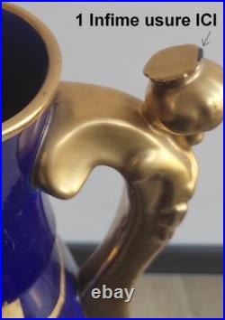 Ancien grand vase signé Gustave Hash Hache porcelaine ART NOUVEAU Tours 1900