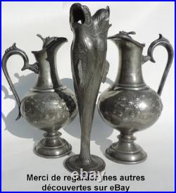 Ancien grand vase signé Gustave Hash Hache porcelaine ART NOUVEAU Tours 1900