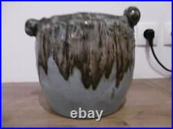 Ancien grès art nouveau Denbac vase cache pot