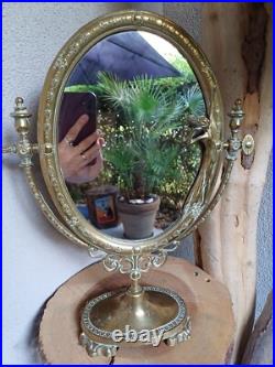 Ancien miroir psyché ovale style art nouveau
