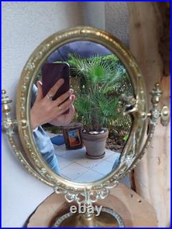 Ancien miroir psyché ovale style art nouveau