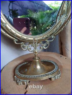 Ancien miroir psyché ovale style art nouveau