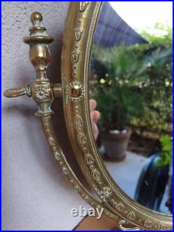 Ancien miroir psyché ovale style art nouveau