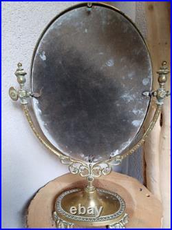 Ancien miroir psyché ovale style art nouveau
