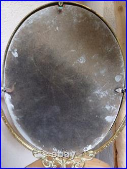 Ancien miroir psyché ovale style art nouveau