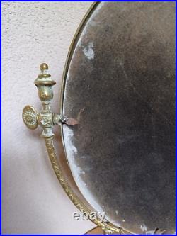 Ancien miroir psyché ovale style art nouveau