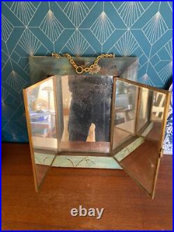 Ancien miroir triptyque, art nouveau, décors Japonisant, XIXème 1876, en bois Ancien miroir triptyque, art nouveau, décors Japonisant, XIXème 1876, en bois