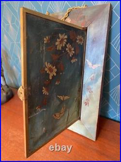 Ancien miroir triptyque, art nouveau, décors Japonisant, XIXème 1876, en bois Ancien miroir triptyque, art nouveau, décors Japonisant, XIXème 1876, en bois