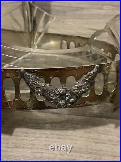 Ancien panier centre de table au belier Art Nouveau 1900