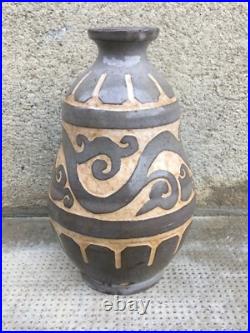 Ancien pied de lampe terre cuite savoie art nouveau deco