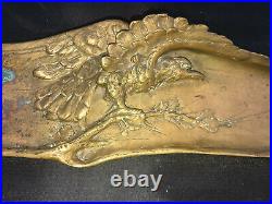 Ancien plumier vide-poche bronze A. Marionnet Art Nouveau -p/plumes aigle