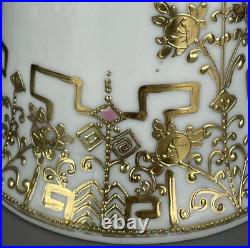 Ancien pot à chocolat plaqué or style Nippon Art Nouveau doré Ancien pot à chocolat plaqué or style Nippon Art Nouveau doré