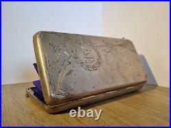 Ancien sac pochette de soirée pour femmes Russe Argent 0.875 263 gr ART NOUVEAU