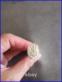 Ancien sceau à cacheter Tampon Cachet en argent à décor de gui Art Nouveau 1900