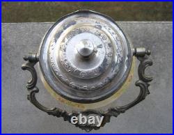 Ancien seau ou pot à biscuits Théodore Legras décor fleurs émaillés Art Nouveau Ancien seau ou pot à biscuits Théodore Legras décor fleurs émaillés Art Nouveau