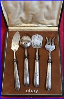 Ancien service à hors d'oeuvre Art Nouveau argent poinçon minerve orfèvre Ancien service à hors d'oeuvre Art Nouveau argent poinçon minerve orfèvre