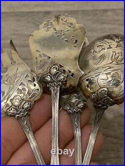 Ancien service à mignardises en argent massif Art Nouveau 1900