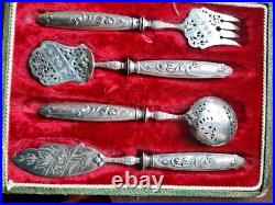 Ancien service à mignardises en argent massif Art Nouveau 1900 j crossard