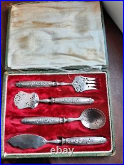 Ancien service à mignardises en argent massif Art Nouveau 1900 j crossard