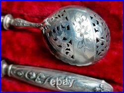Ancien service à mignardises en argent massif Art Nouveau 1900 j crossard