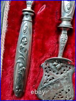 Ancien service à mignardises en argent massif Art Nouveau 1900 j crossard