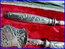Ancien service à mignardises en argent massif Art Nouveau 1900 j crossard
