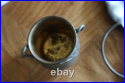 Ancien service en ETAIN ART NOUVEAU fumeur tabac DECOR NENUPHAR signé E. FRERES Ancien service en ETAIN ART NOUVEAU fumeur tabac DECOR NENUPHAR signé E. FRERES