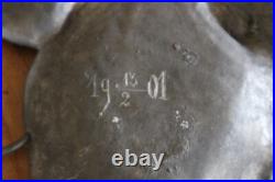 Ancien service en ETAIN ART NOUVEAU fumeur tabac DECOR NENUPHAR signé E. FRERES Ancien service en ETAIN ART NOUVEAU fumeur tabac DECOR NENUPHAR signé E. FRERES