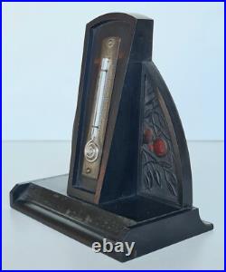 Ancien thermomètre en bakélite décor Art-Nouveau marque ÉGÉ déposé vers 1930-40