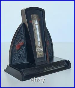Ancien thermomètre en bakélite décor Art-Nouveau marque ÉGÉ déposé vers 1930-40
