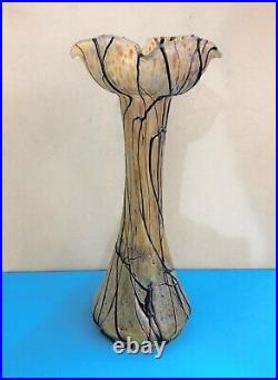 Ancien vase ART NOUVEAU en verre irisé 31cm Pallme-könig Kralik Loetz Jugendstil