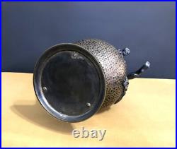 Ancien vase ART NOUVEAU métal argenté martelé WMF décor d'angelots 36 cm