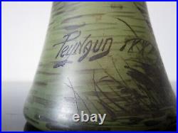 Ancien vase Peynaud en verre émaillé. Art nouveau. Pate de verre