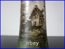 Ancien vase Peynaud en verre émaillé. Art nouveau. Pate de verre