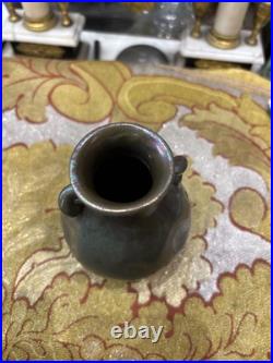 Ancien vase art nouveau ceramique faience irisée alfred rosselin fleur aquatique
