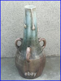 Ancien vase art nouveau jugendstil céramique signé art and craft