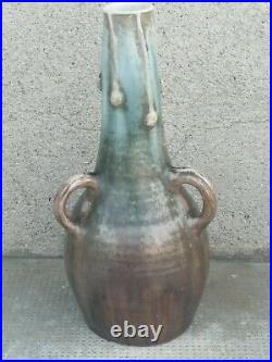 Ancien vase art nouveau jugendstil céramique signé art and craft