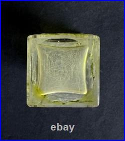 Ancien vase cristal dégagé à l'acide Baccarat verre givré floral art nouveau