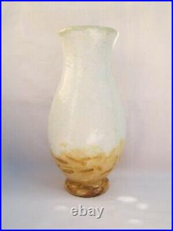 Ancien vase en barbotine Montigny sur Loing signé Jean Pointu au P fleuri XIX