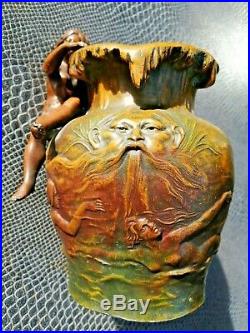 Ancien vase en régule art-nouveau nageuses signé CH-PERRON
