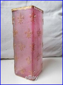 Ancien vase en verre Daum Nancy 1890/1910 fleur de lys antique glass art nouveau