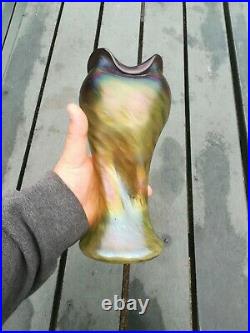 Ancien vase irisé de johan Loetz (dans son catalogue), art nouveau
