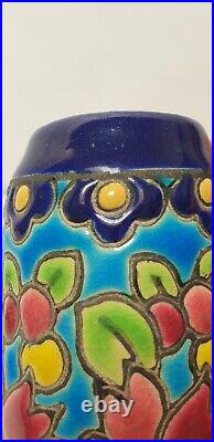 Ancien vase miniature emaux longwy 3002 made france art deco nouveau primavera