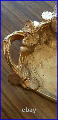 Ancien vide poche Art Nouveau en bronze doré signé A. MARIONNET